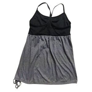 Rhonda Shear Women's Medium Black & Gray Color Block Spaghetti Strap Babydoll To